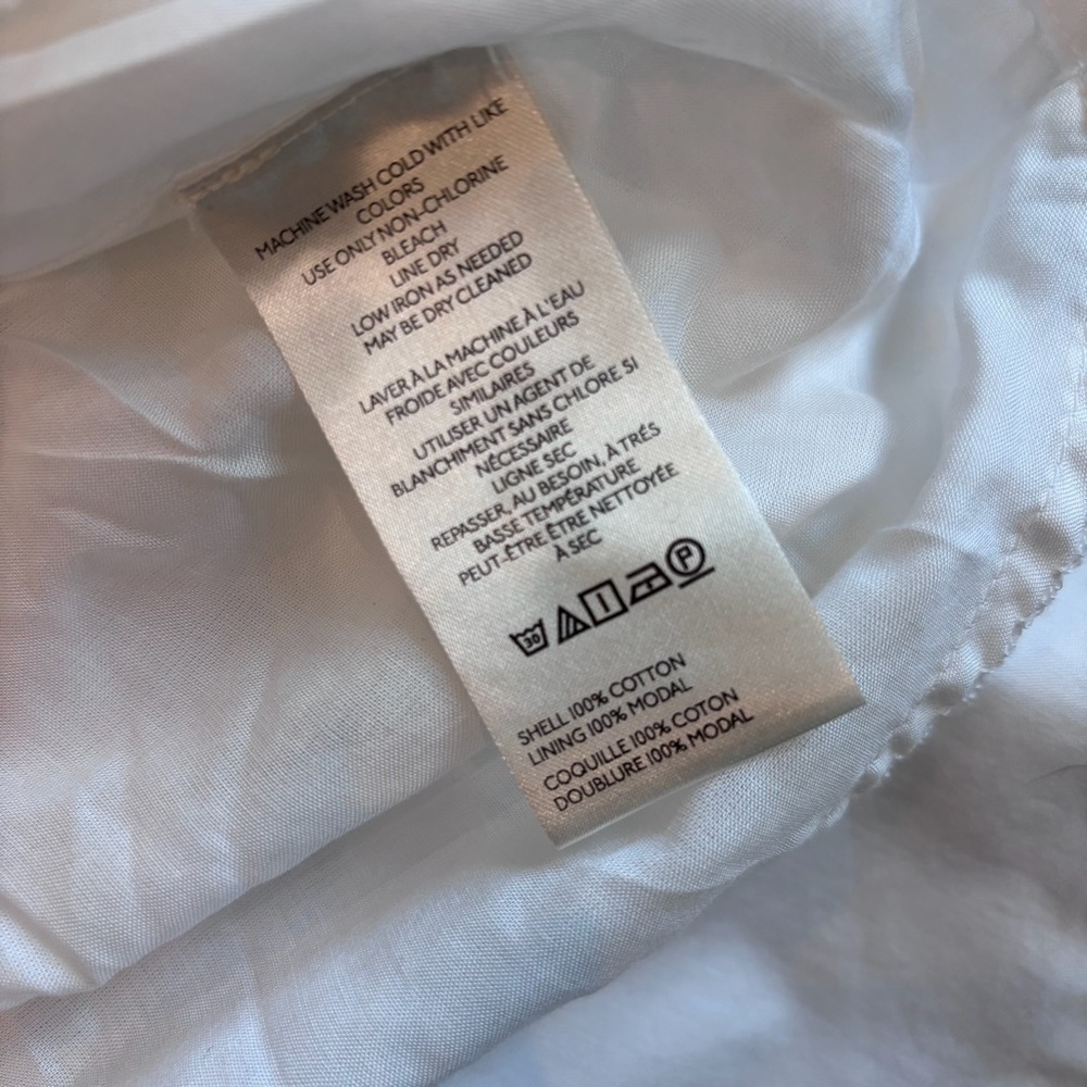 Anthropologie White Cotton Midi Dress NWT Smocked Waist Size Small Pockets Lined - Picture 8 of 11